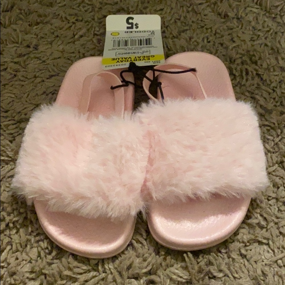 pink furry slides